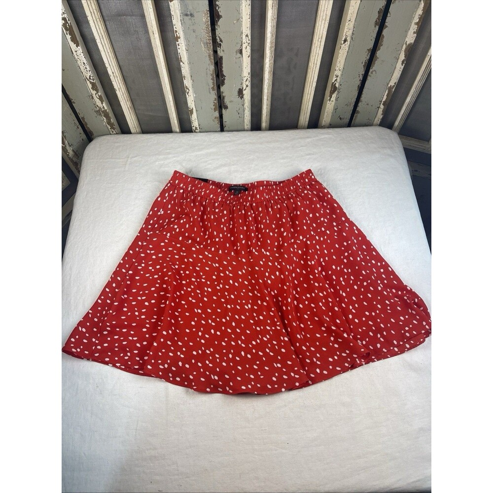 🆕Banana Republic Dot Print Fit and Flare Red Skirt Sz.M